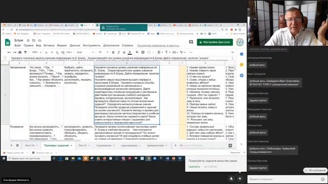 Айсмонтас Б Б, Создание учебных заданий с учетом таксономии целей Блума