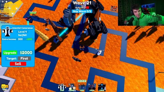 ШАНС ВЫБИТЬ 0.1% ТВ КИНО МЕНА  в Toilet Tower Defense ROBLOX