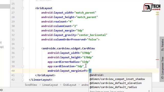 Simple ui dashboard design with ScrollView Tutorial | Android Studio 3.6 | Tech Aside