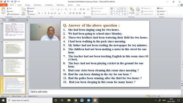 Past Perfect Continuous tense Translation B A  Part I General English