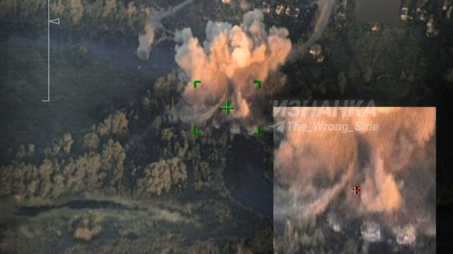Авиаудар истребителя-бомбардировщика Су-34 ракетой Х-38МЛ по важной насыпной переправе ВСУ
