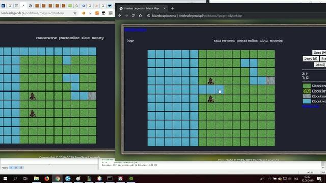 test aktywnego poruszania sie po swiecie gry w php ;)