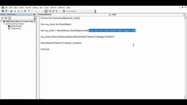 Excel VBA Code to Create Chart - Charts Automation Example