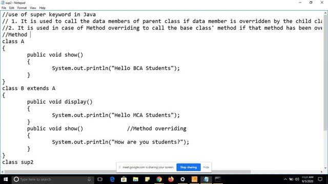 #7 Programming in Java for Beginners | Super Keyword | Method Overriding | Base Class Constructors