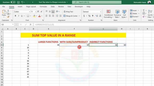 How to sum top 10 values in excel | How to sum data with conditional criteria