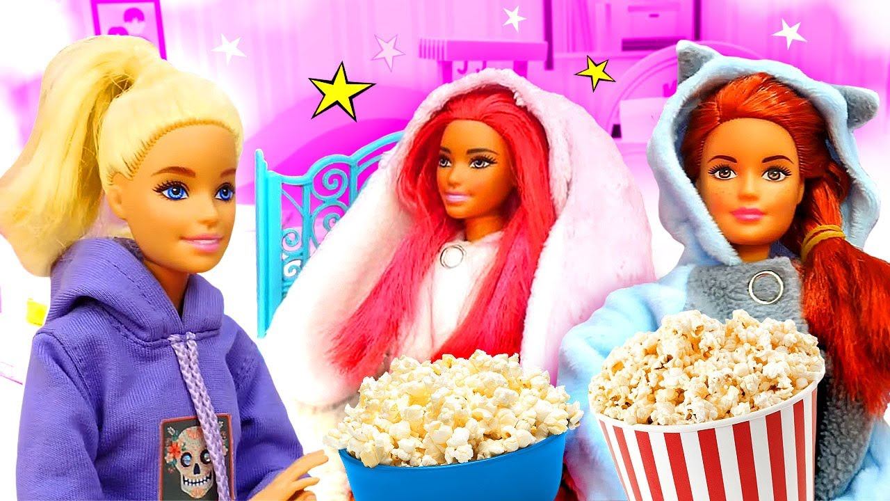 Девичник у Барби! Смешные видео для девочек про игры в куклы Барби