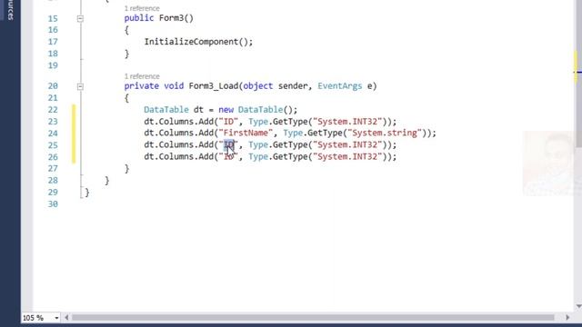 Solve error  dataType argument cannot be null when add cloumns in datagridview C#
