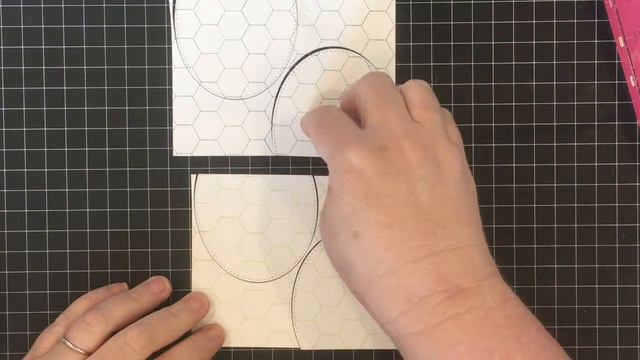 Sunny Studios Quilted Hexagon Stamp set and Stamping with Distress Oxide inks
