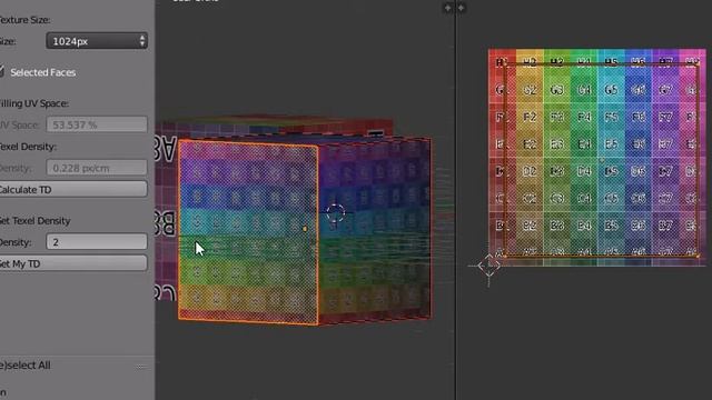 Blender Addon: Texel Density Checker 1.0.2. Calculate TD for object and selected faces