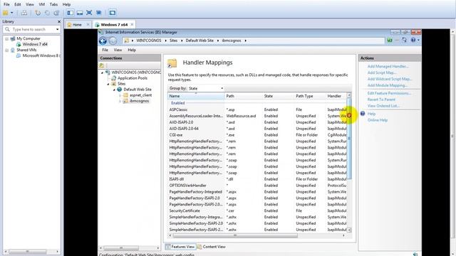 iis cognos and set cgi module for execute cognos