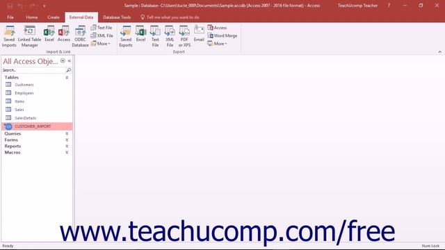 Access 2016 Tutorial Getting External Data Microsoft Training