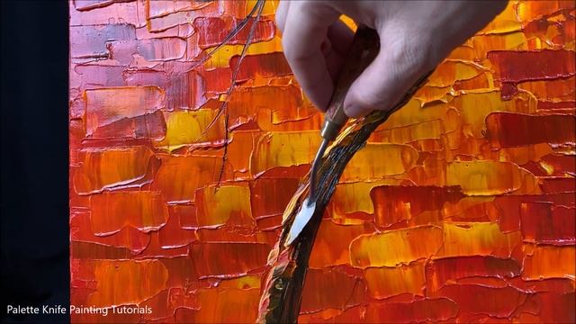 Thick Paint #004 / Acrylic / Palette Knife Painting Flower Tree