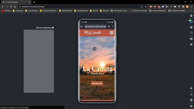 Demo landing con systema de reservas para una posada