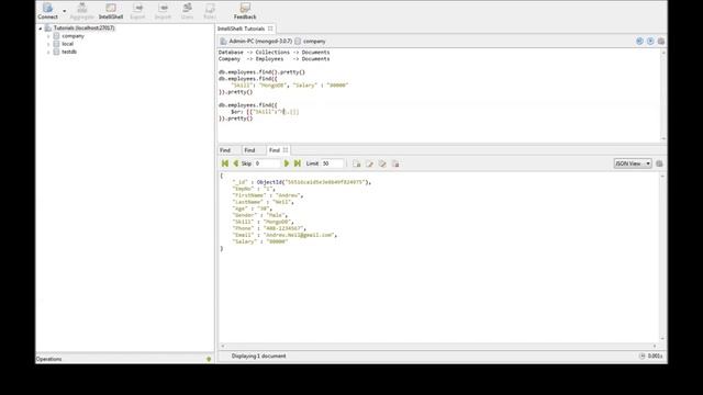 MongoDB Tutorial for Beginners - 7 - AND/ OR Conditions