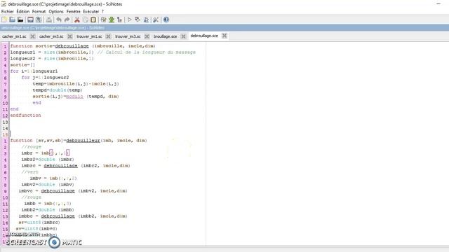 Crypter une image avec une image masque - Utilisation de MatlabScilab