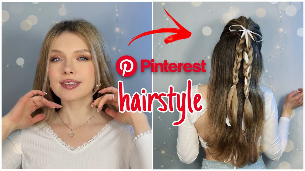 ТРЕНДОВАЯ ПРИЧЕСКА В СТИЛЕ SOFT GIRL ЗА 5 МИН! ПРИЧЕСКА С ЛЕНТОЙ  Pinterest Ribbon Hairstyle