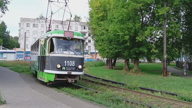 Трамвай Татра Т3SU (двухдверная) в Ижевске (31.07.2023)