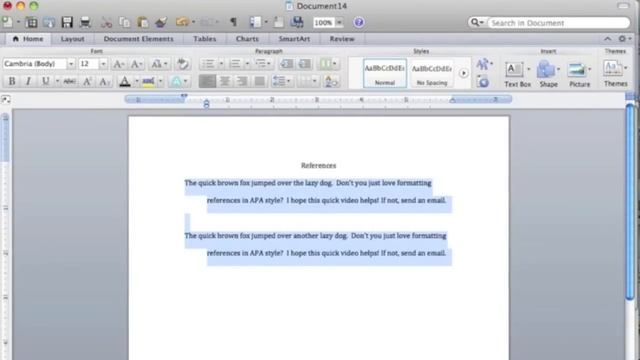 Word  Hanging Indent Mac