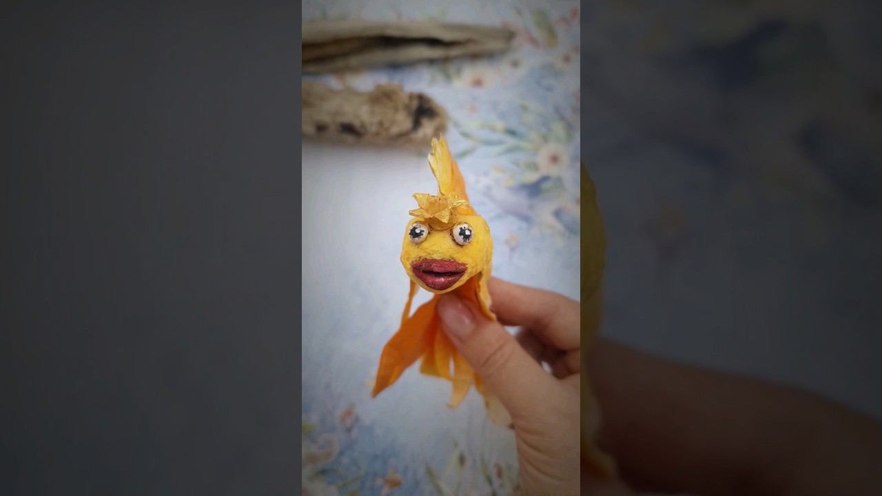 Золотая рыбка Ватная игрушка  #творчество  #ватнаяигрушка #лапусиотлюси