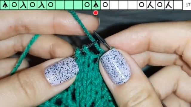 Вязание спицами. Красивый узор.Большие ажурные ромбы. Схема узора. Knitting stitch pattern.