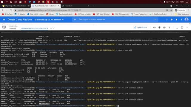 Migrating a Monolithic Website to Microservices on Google Kubernetes Engine [GSP699] | 2021