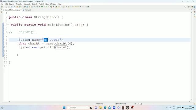 charat string java | java tutorial for beginners | @mscoder