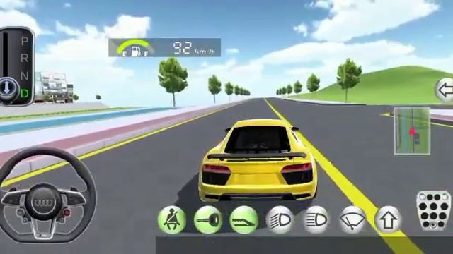 3D Driving Class - Yellow Ferrari Car In Gas Station - Android Gameplay
