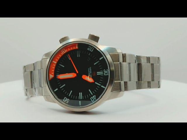 DC-50 Dual Crown 50ATM Diver Automatic Watch With Date + Bracelet By Maratac