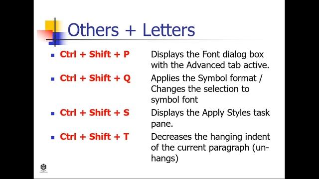 MS Word Shortcut Keys