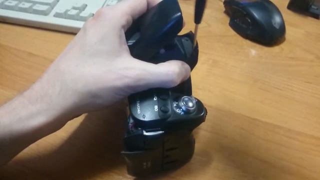 Sony Alpha DSLR-A580 repair ON_OFF + shutter button (disassembly camera and cleaning button module)