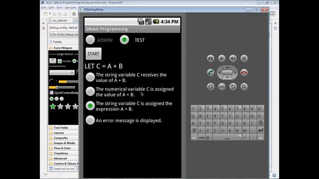01  Android App Project for College assignments  Online  MCQ test System   SQLite Database Part 1