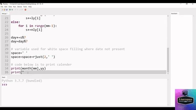 Calendar in Python  Python Mini Project