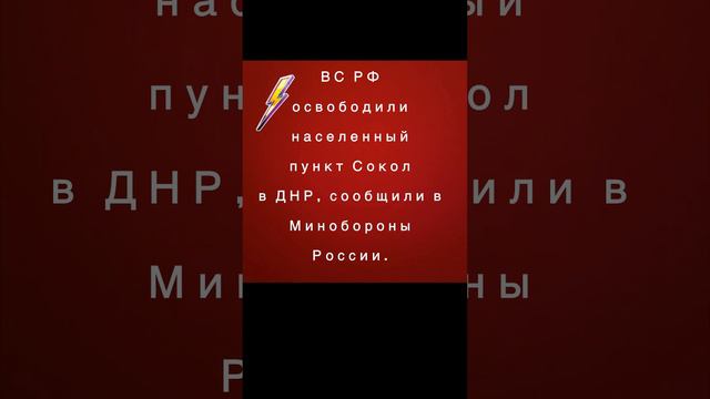 ❗️❗️ВС РФ освободили населенный пункт Сокол в ДНР