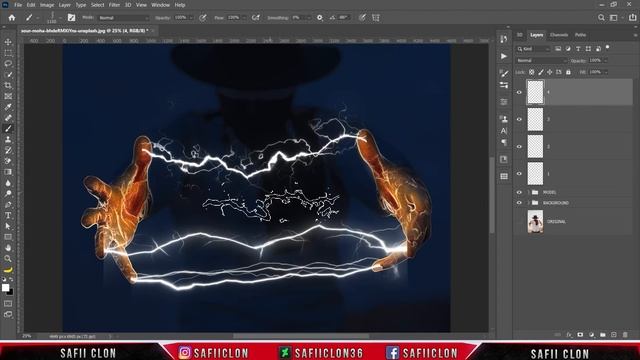 [ Photoshop Manipulation ] LIGHTNING HAND EFFECTS - TUTORIAL