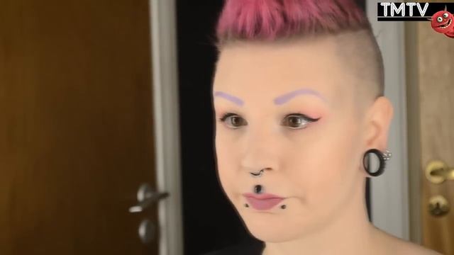 Iridescent purple eyebrows