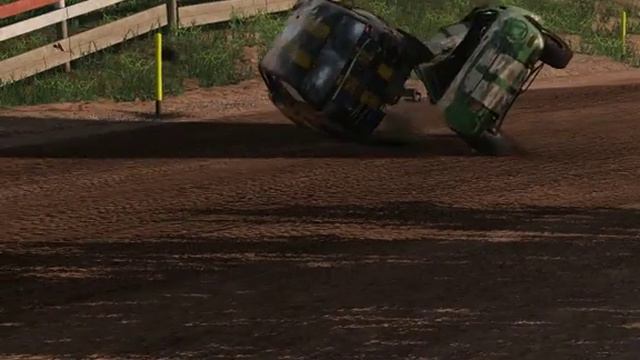 Strange crash showing great physics of the Wreckfest game!