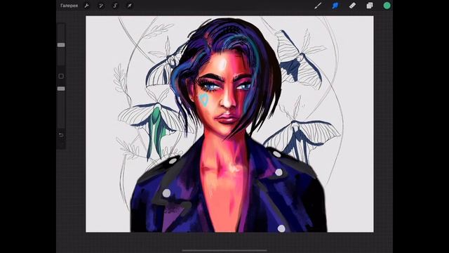 Draw Portrait in Procreate / iPad Pro / Drawing Process / Illustration / рисунок на айпаде