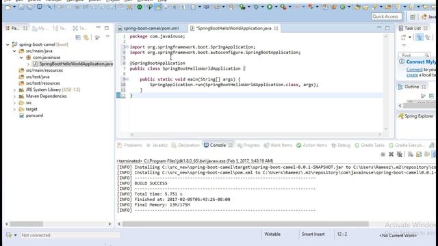Spring Boot + Apache Camel Hello World Example