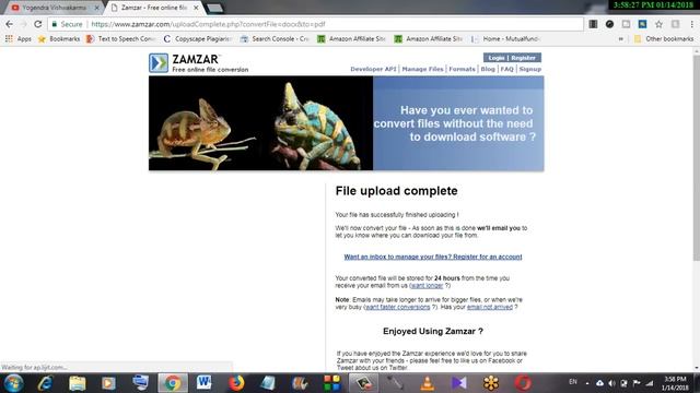 How to convert word,pdf,excel,mp3,mp4 file with zamzar online||Zamzar Hindi||Zamzar Converter Hindi