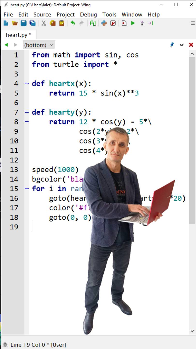 Python | turtle | draw a heart