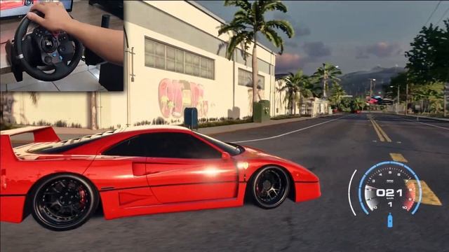 Rebuilding FERRARI F40 1992 - NFS HEAT - LOGITECH G29 Gameplay