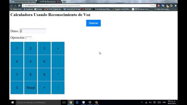 Calculadora Básica | VoiceRecognition - Speech Synthesizer