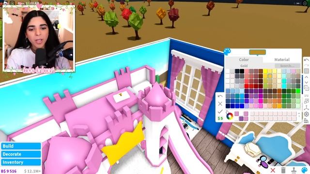 DECORATING MY DAUGHTERS NEW CASTLE BEDROOM In Bloxburg! Roblox