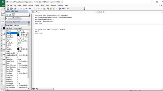 Excel VBA uses of Combobox.
