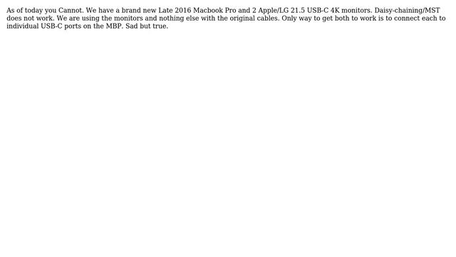 Apple: Can macbook pro (2016) support two displays on single port? (3 Solutions!!)