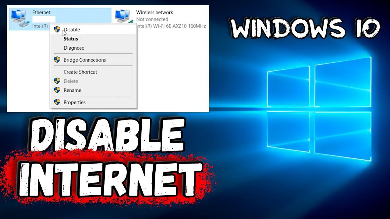 How to disable internet on Windows 10