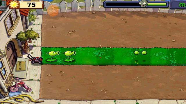 первый уровень в Plants vs zombies