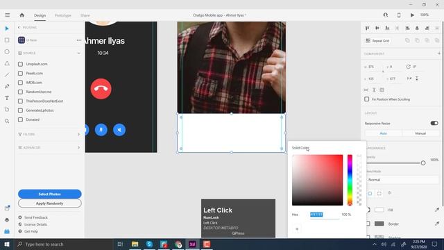 Video Call Screen ChatGo Messenger Mobile Application ux ui design adobe xd tutorial