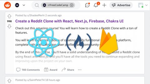 Code a Reddit Clone with React, Next.js, Firebase v9, Chakra UI – Full Course