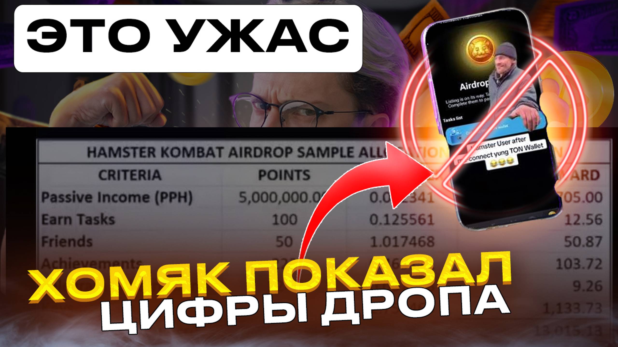 ⚠️ HAMSTER KOMBAT - ЭТО ТРЕШЬ! ❌ СЛИЛИ ТАБЛИЦУ РАСЧЕТА АИДРОПА $HMSTR